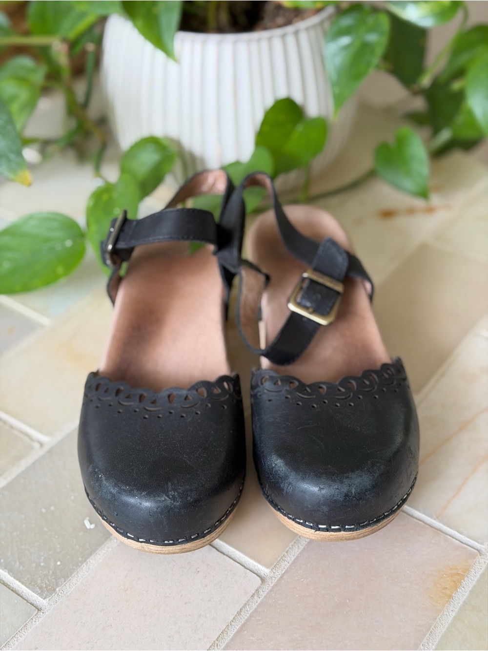 Black Leather Dansko Clog Sandals - Womens 37 - Picture 2 of 7